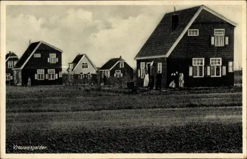 Ak Vrouwenpolder Walcheren Zeeland Niederlande, Häuser