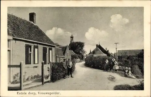 Ak Vrouwenpolder Walcheren Zeeland Niederlande, Straßenpartie