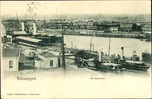 Ak Vlissingen Zeeland Niederlande, Buitenhaven