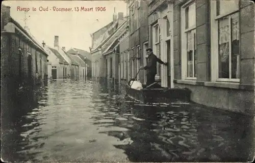 Ak Oud Vossemeer Zeeland Niederlande, Ramp te Oud, 13. März 1906