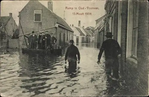 Ak Oud Vossemeer Zeeland Niederlande, Ramp te Oud, 13. März 1906