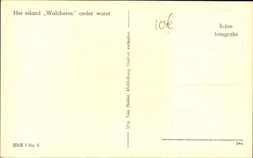 Ak Walcheren Zeeland, Her eiland Walcheren onder water, überschwemmte Straßen