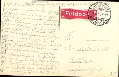 Ak Freiberg in Sachsen, Die Jägerkaserne mit Justizgebäude, Zieher