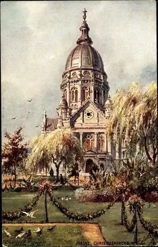 Künstler Ak Flower, Charles, Mainz, Christuskirche, Tuck 187 B