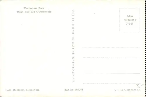 Ak Zschopau im Erzgebirge Sachsen, Blick auf die Oberschule
