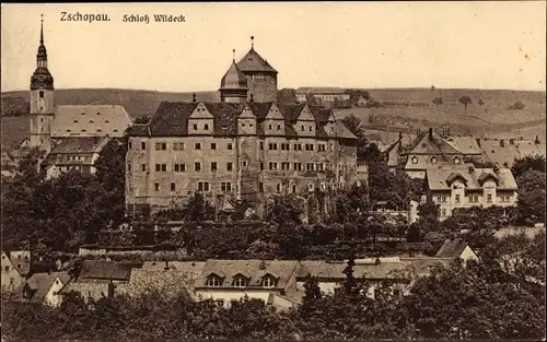 Ak Zschopau im Erzgebirge Sachsen, Schloss Wildeck