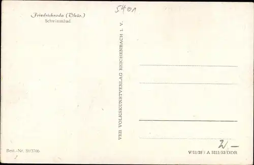 Ak Friedrichroda in Thüringen, Schwimmbad mit Sprungturm