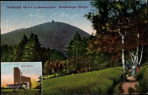 Ak Oybin in der Oberlausitz, Zittauer Gebirge, Hochwald, Hvozd, Burg-Ruine