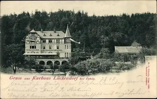 Ak Lückendorf Oybin Oberlausitz, Blick auf Kurhaus, Wald