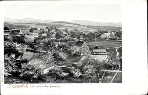 Ak Lückendorf Oybin Oberlausitz, Ortsansicht, Blick nach den Jeschken