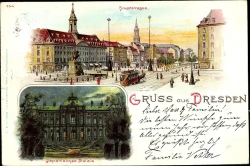 Litho Dresden, Hauptstraße, Japanisches Palais