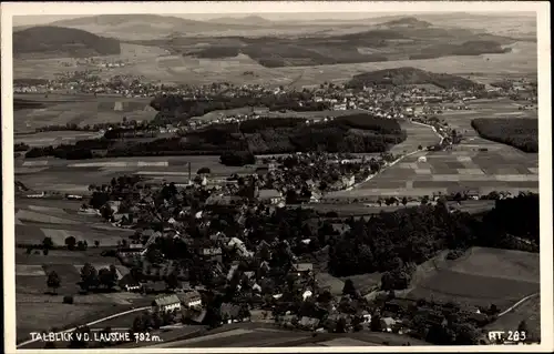 Ak Waltersdorf Großschönau in Sachsen, Talblick von der Lausche