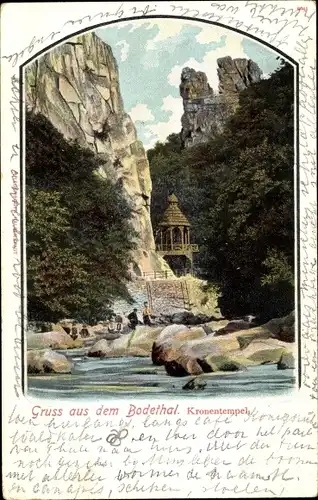 Ak Thale im Harz, Bodetal, Kronentempel
