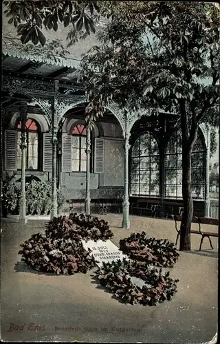 Ak Bad Ems an der Lahn, Benedetti-Stein im Kurgarten