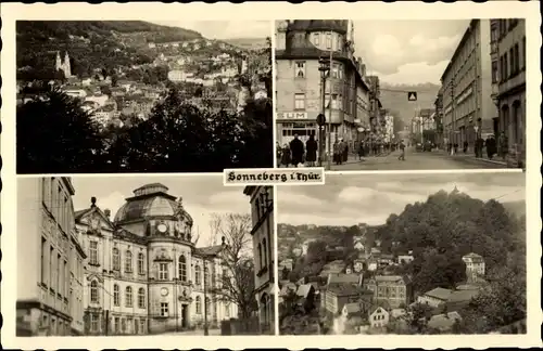 Ak Sonneberg in Thüringen, Gesamtansicht, Straßenpartie