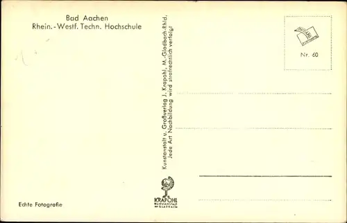 Ak Aachen in Nordrhein Westfalen, Rhein.-Westf. Techn. Hochschule