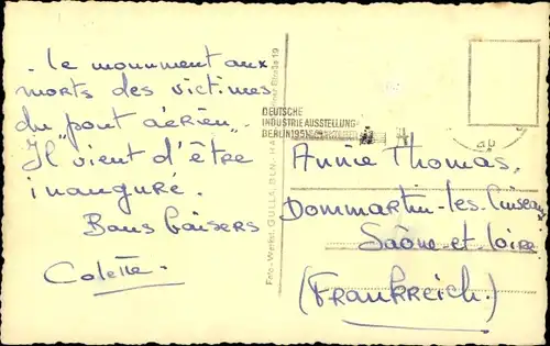 Foto Ak Berlin Tempelhof, Luftbrücken Denkmal