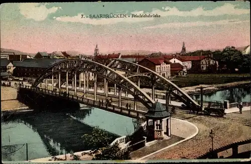 Ak Saarbrücken im Saarland, Friedrichsbrücke