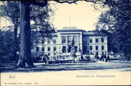 Ak Kiel Schleswig Holstein, Universität mit Kaiserdenkmal
