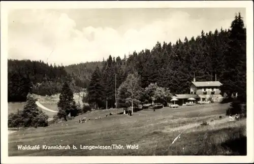 Ak Langewiesen Ilmenau am Thüringer Wald, Waldcafe Krannichruh