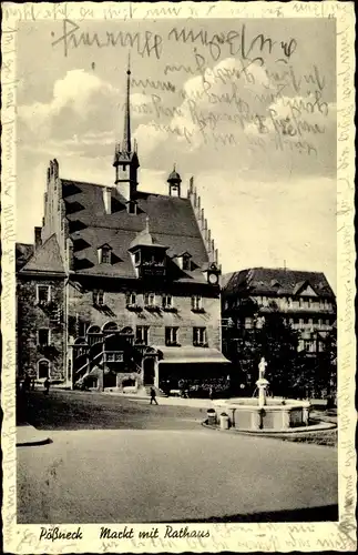 Ak Pößneck in Thüringen, Markt, Rathaus