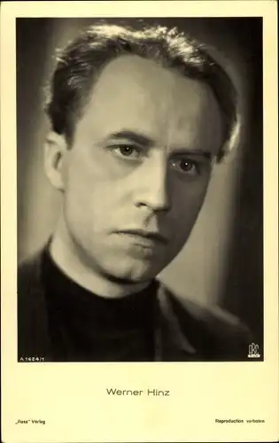 Ak Schauspieler Werner Hinz, Portrait, Ross Verlag Nr. A 1624/1