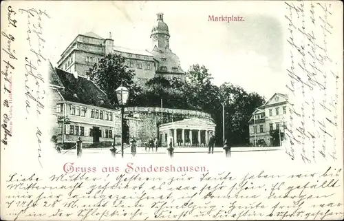 Ak Sondershausen im Kyffhäuserkreis Thüringen, Marktplatz