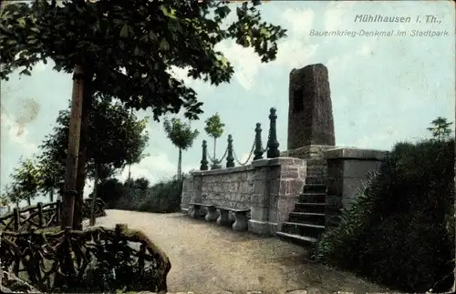 Ak Mühlhausen in Thüringen, Bauernkrieg Denkmal im Stadtpark