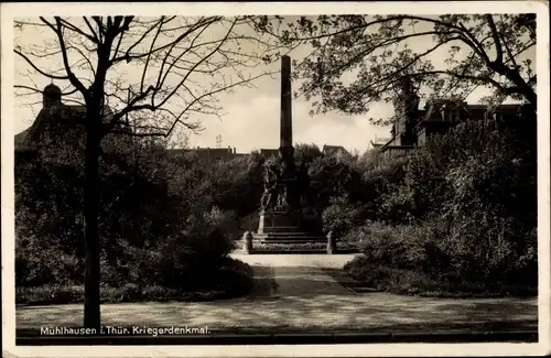 Ak Mühlhausen in Thüringen, Kriegerdenkmal