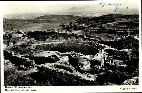 Ak Mykene Mycenes Griechenland, Six tombeaux royaux