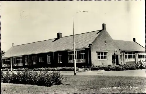 Ak Bedum Groningen Niederlande, Geref. ULO School