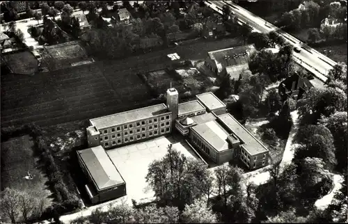 Ak Haren Groningen Niederlande, St. Maartenscollege, Fliegeraufnahme