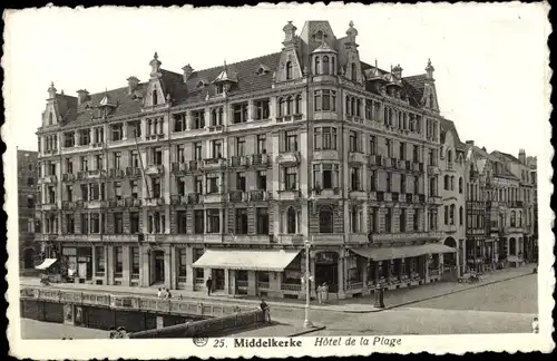 Ak Middelkerke Westflandern, Hotel de la Plage