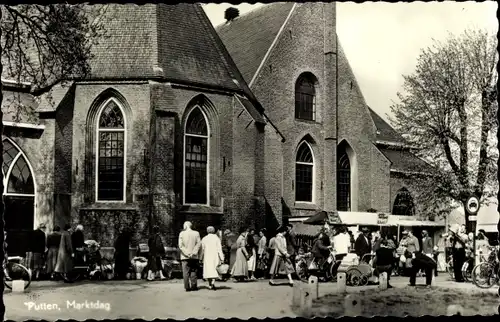 Ak Putten Gelderland, Marktdag, Kerk