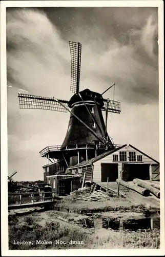 Ak Leiden Südholland Niederlande, Molen Noordman, Windmühle