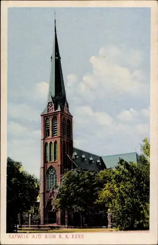 Ak Katwijk aan den Rijn Südholland Niederlande, R. K. Kerk