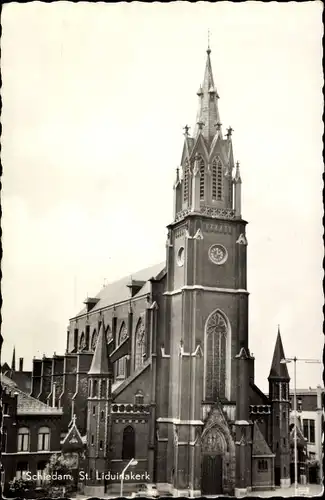 Ak Schiedam Südholland Niederlande, St. Liduinakerk