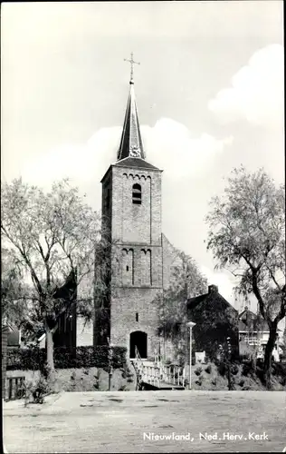 Ak Nieuwland Vijfheerenlanden Südholland, Nederlandse Hervormde Kerk