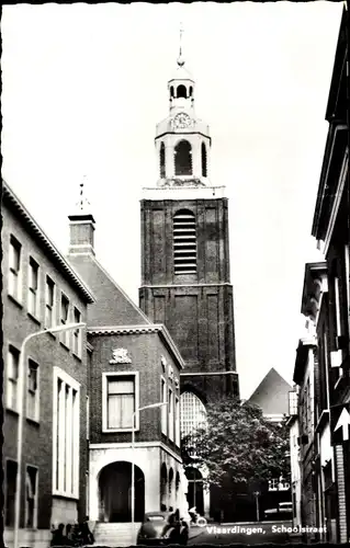 Ak Vlaardingen Südholland, Schoolstraat, Kerk