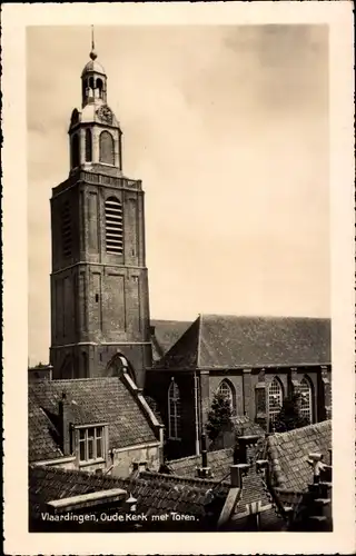 Ak Vlaardingen Südholland, Oude Kerk met Toren