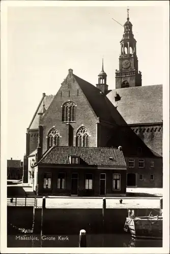Ak Maassluis Südholland, Grote Kerk