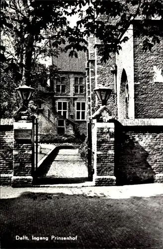 Ak Delft Südholland Niederlande, Prinsenhof, Ingang