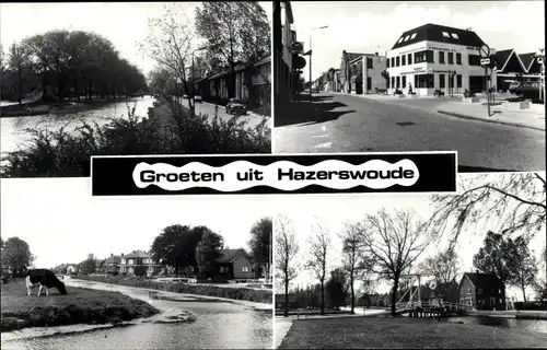 Ak Hazerswoude Dorp Südholland, Kanal, Straßenpartie, Brücke