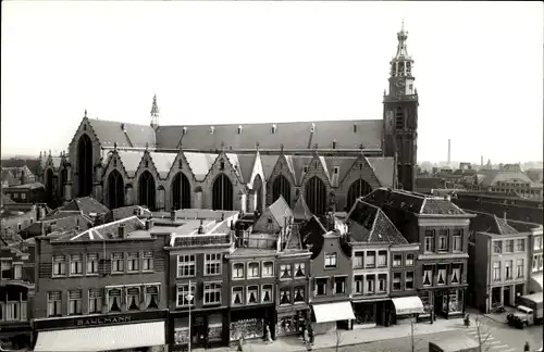Ak Gouda Südholland Niederlande, Panorama met St. Janskerk