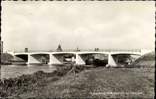 Ak Leerdam Südholland, Teilansicht mit Lingebrug