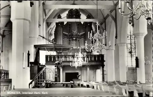 Ak Monster Südholland Niederlande, Ned. Herv. Kerk, Interieur