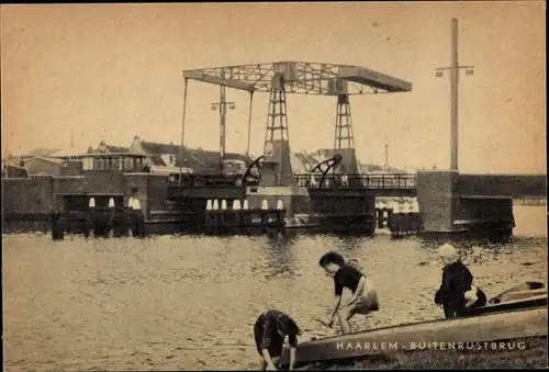Ak Haarlem Nordholland Niederlande, Buitenrustbrug