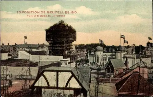 Ak Bruxelles Brüssel, Exposition 1910, La plaine des attractions