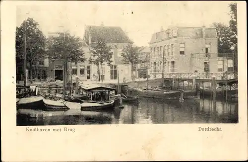 Ak Dordrecht Südholland Niederlande, Knolhaven met Brug