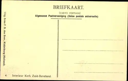 Ak Zuid Beveland Zeeland Niederlande, Interieur Kerk, Kircheninneres, Trachten